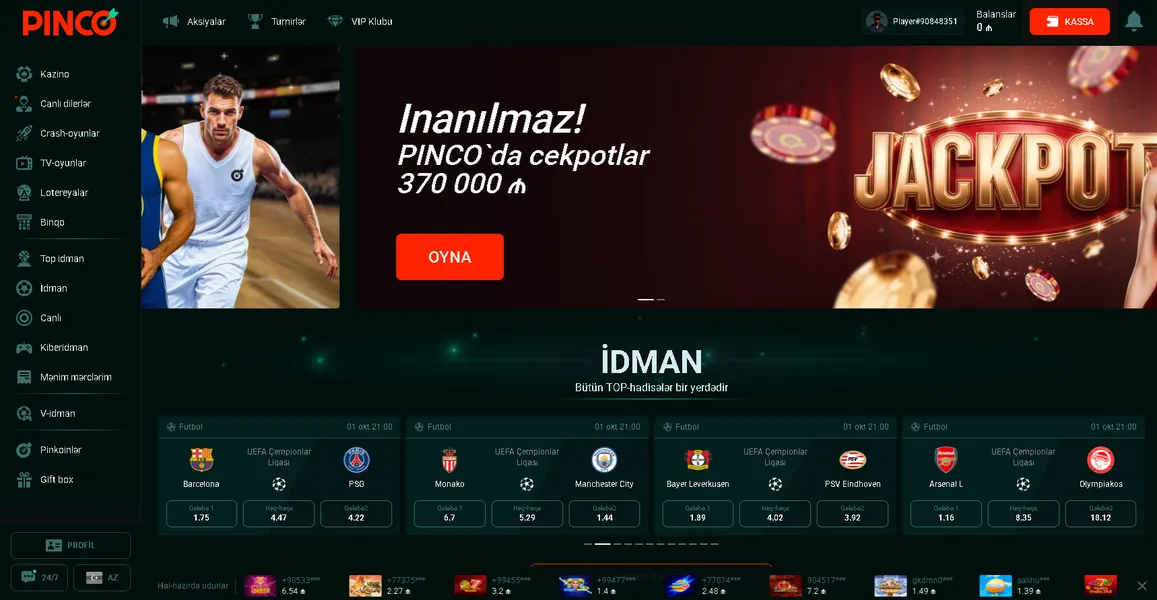 Pin Up kazino bonusları və kampaniyalar